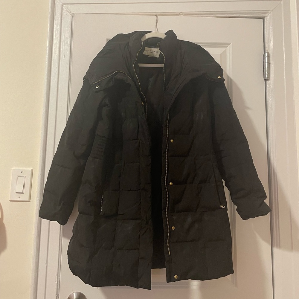Cole Haan Signature black puffer coat, size M